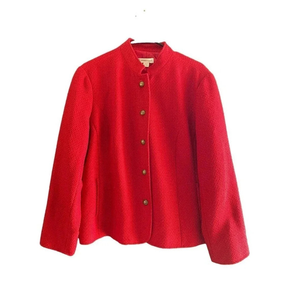 Coldwater Creek Women's Red Knit Long Sleeve Button Down Jacket Size PXL (18) - Picture 1 of 5